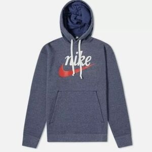 XXL Men's Nike Sportswear Heritage Pullover Hoodie Heather Blue-EUC